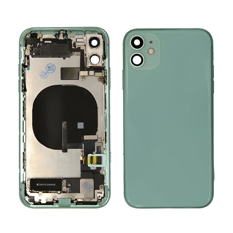 iPhone 11 Green Rear Back Housing Midframe Assembly with Pre-Installed Small Parts